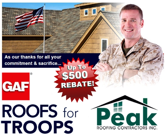 ATTENTION Active Military Veterans And Retirees Peak Roofing 