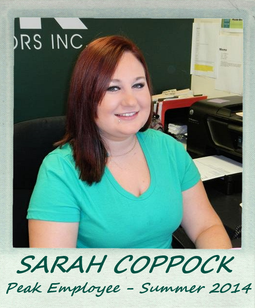 Summer 2014 Peak Employee Highlight Sarah Coppock