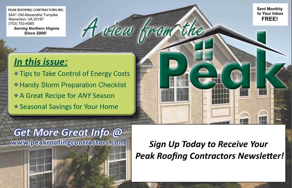 Newsletter Peak Roofing Contractors